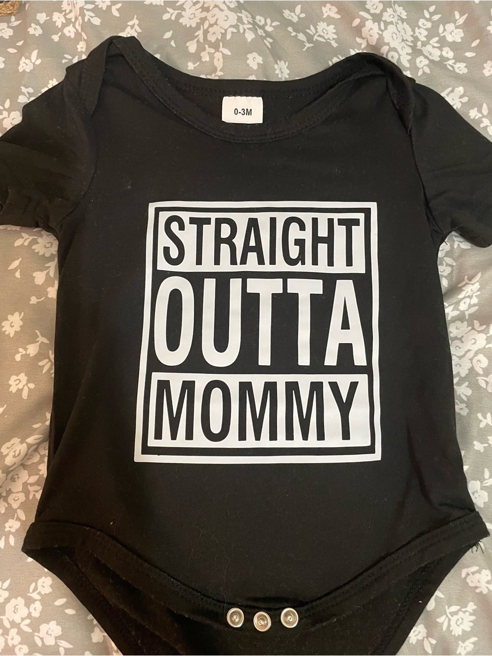 Black "Straight Outta Mommy" Baby One-Piece Bodysuit